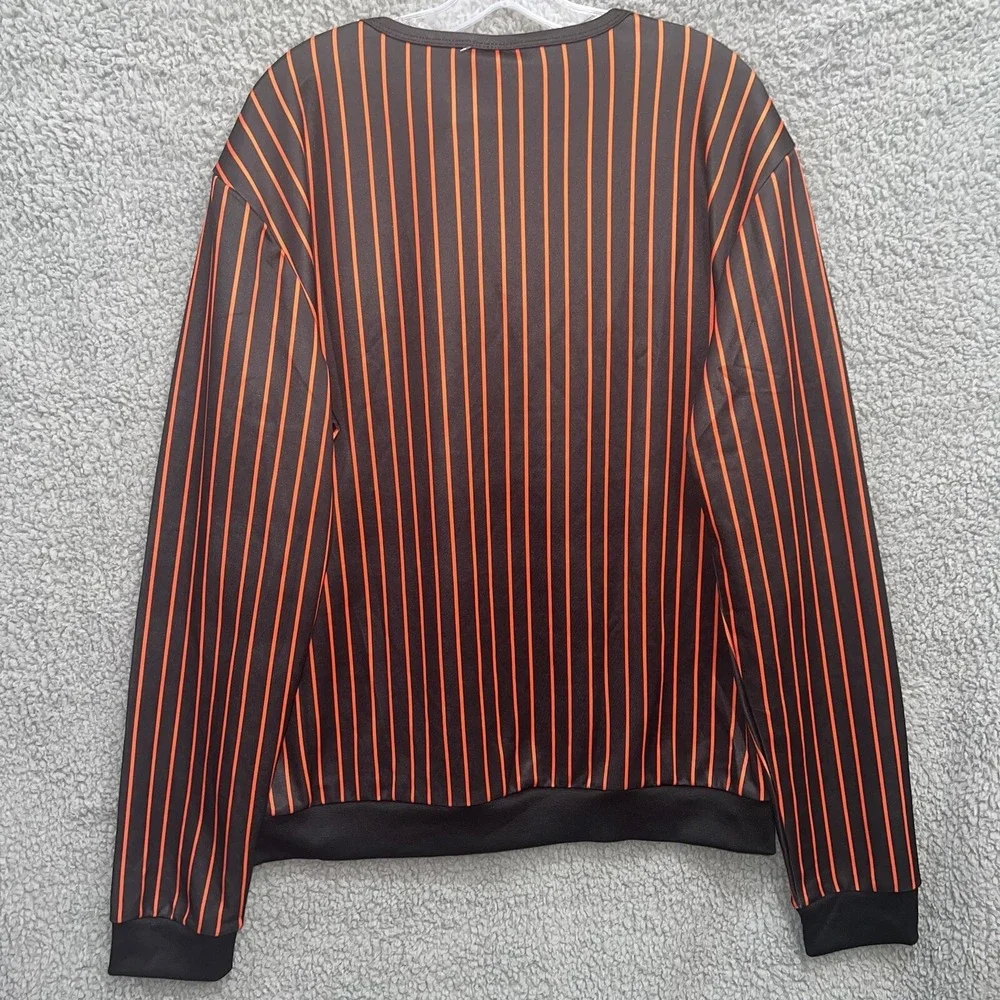 NWT San Francisco Giants Sweater Men's‎ Sz L Black Orange Pinstripe Sweatshirt